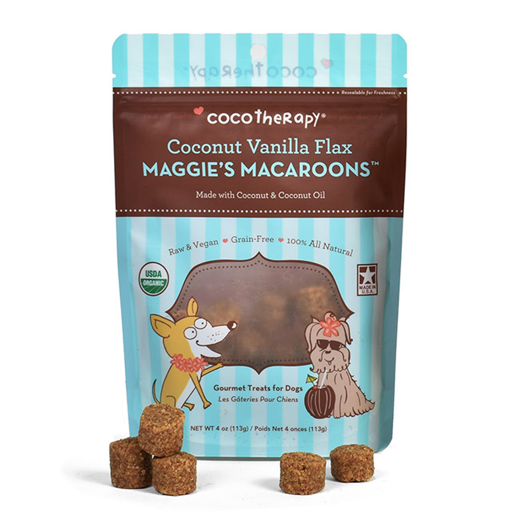 Maggie s Macaroons Coconut Vanilla Flax Treats Dogs and MCT Oil Single